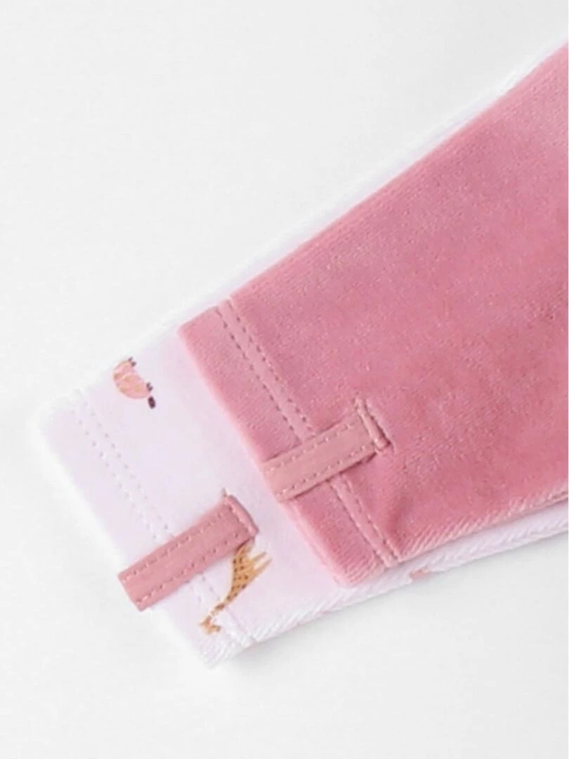 Set de 2 pyjamas 1 pièce  clair/framboise   Noukie's   Rose