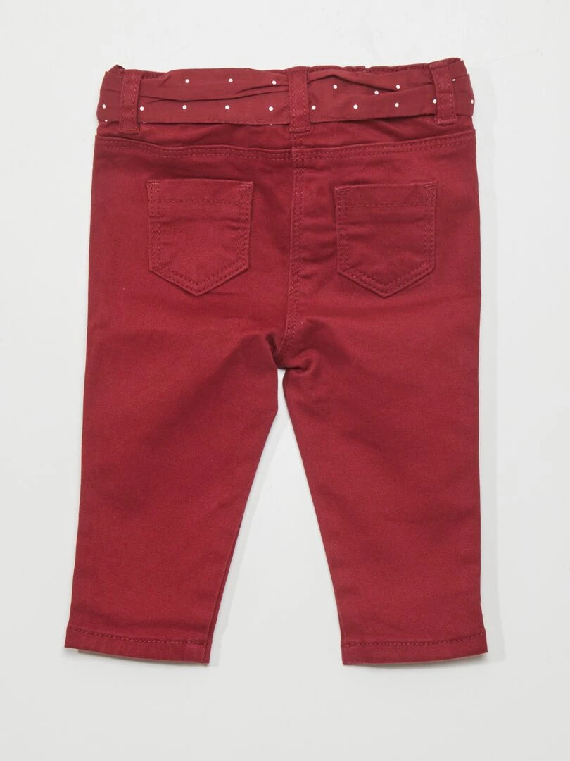Pantalon slim Rouge