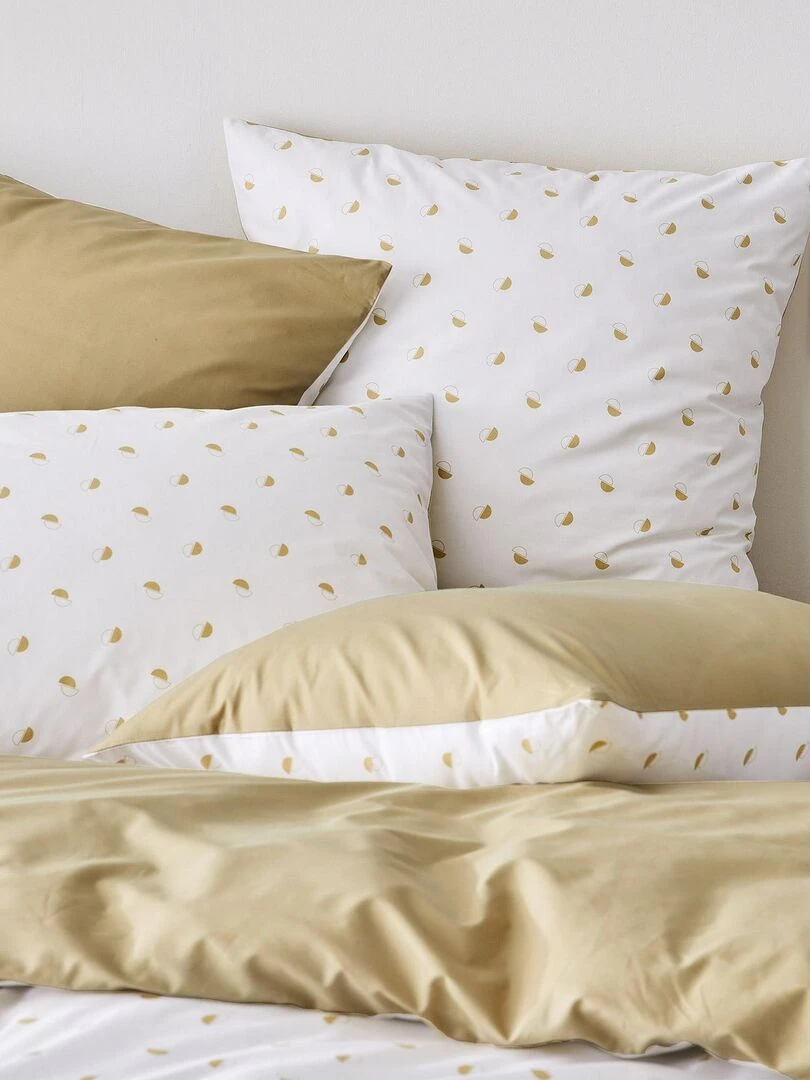 Housse de couette en percale au style géométrique Beige