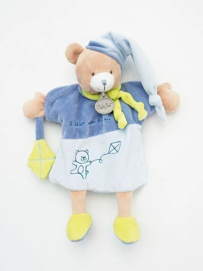 doudou Babynat Ours Bleu Il était une fois Marionnette Bleu