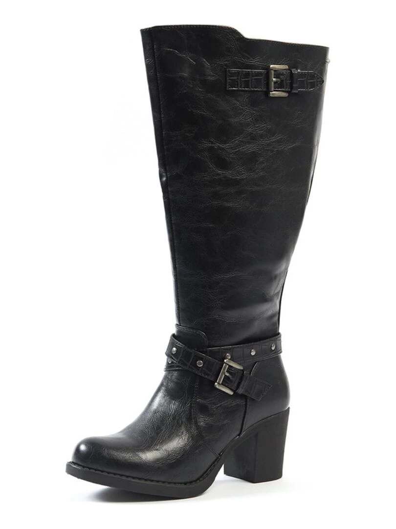 Gabylou Bottes XL pour mollets larges Modele Chrystel Noir