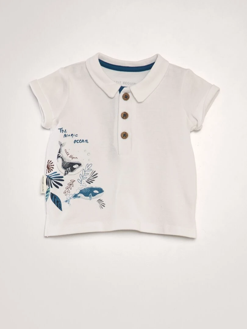 Ensemble polo + short   Blanc