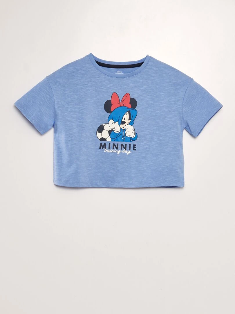 T shirt crop top 'Minnie' Bleu