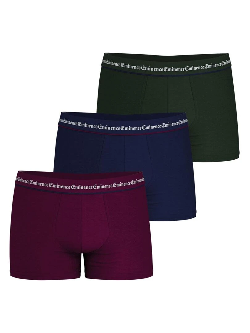 Lot de 3 boxers homme Business Bleu Bordeaux