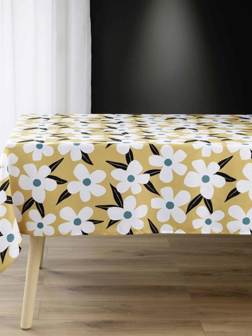 Nappe rectangulaire 140x240 cm Darcy jaune microfibre Jaune