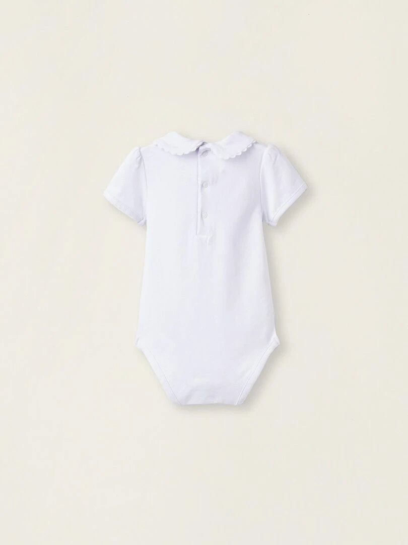 Body à manches courtes en coton pour nouveau né manches courtes ATLANTIC COMPANY Blanc