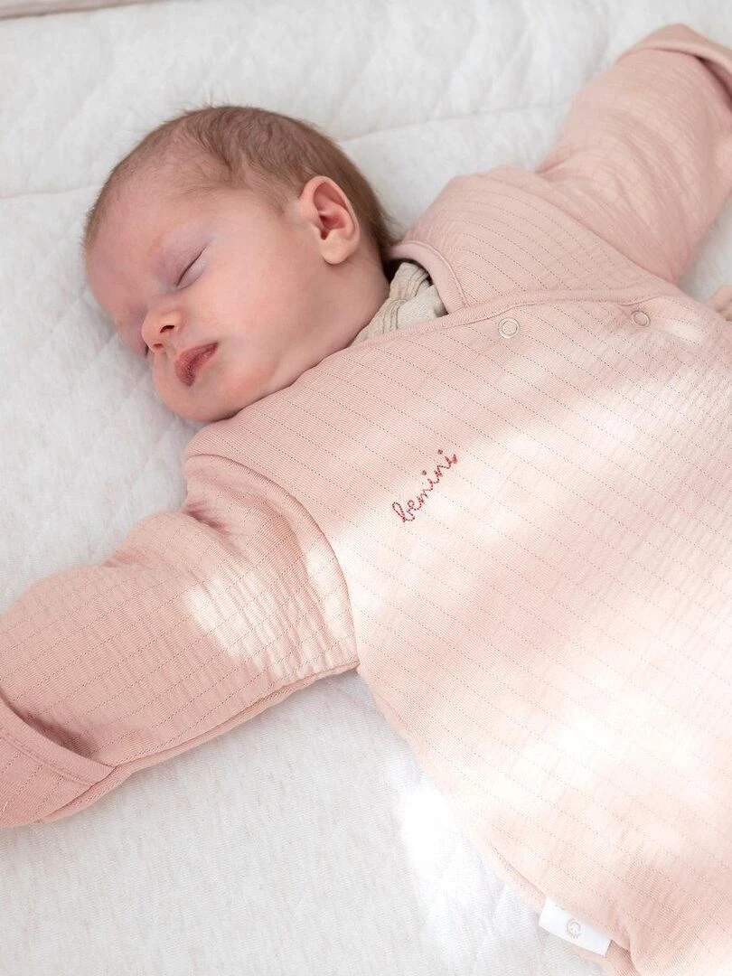 Bemini Gigoteuse  avec moufles Pady Tetra Jersey et jersey   Rose clair