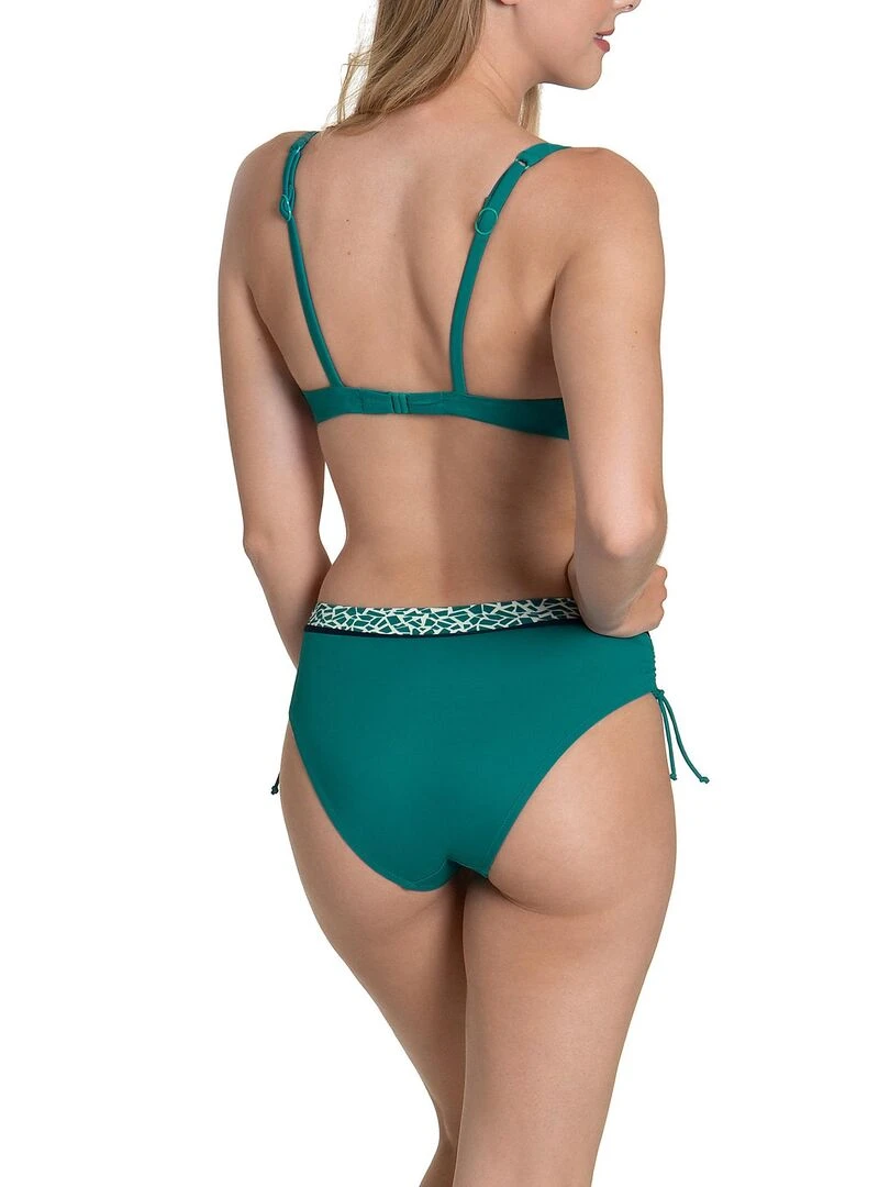 Bas maillot slip de bain côtés froncés Utila   Vert