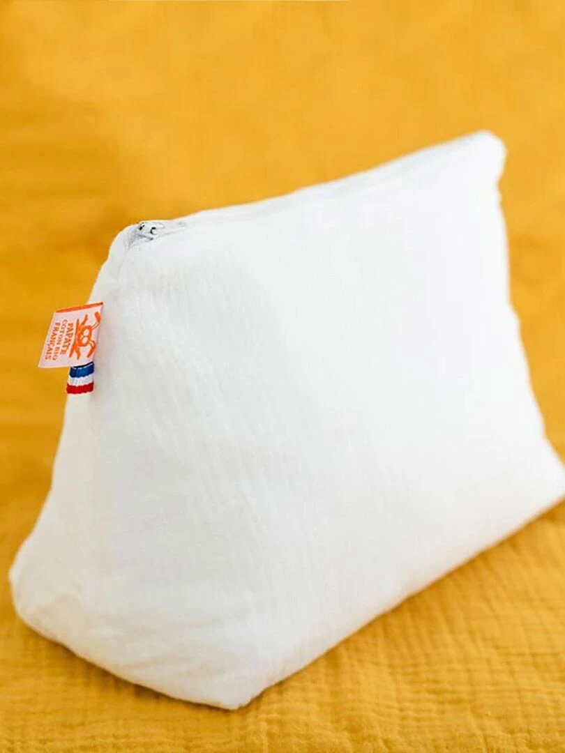 Trousse de Toilette en Coton Bio Blanc   Blanc