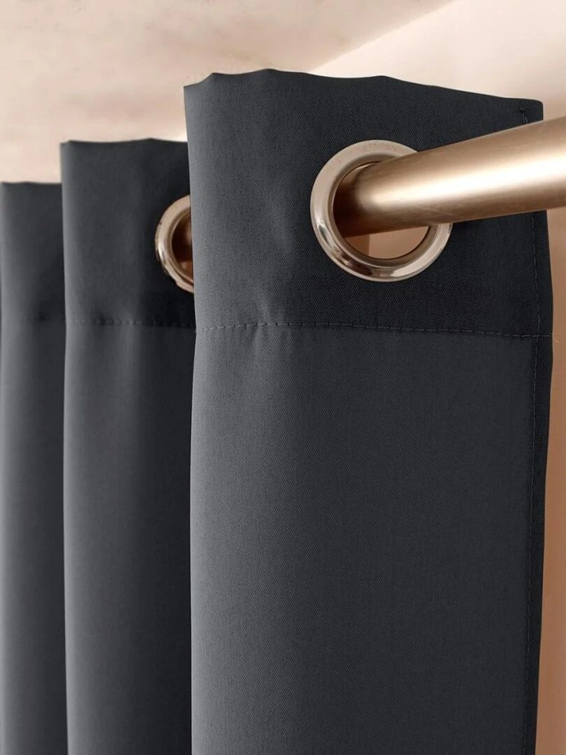 Rideau à œillets 140x240 Zoé gris foncé   Gris foncé