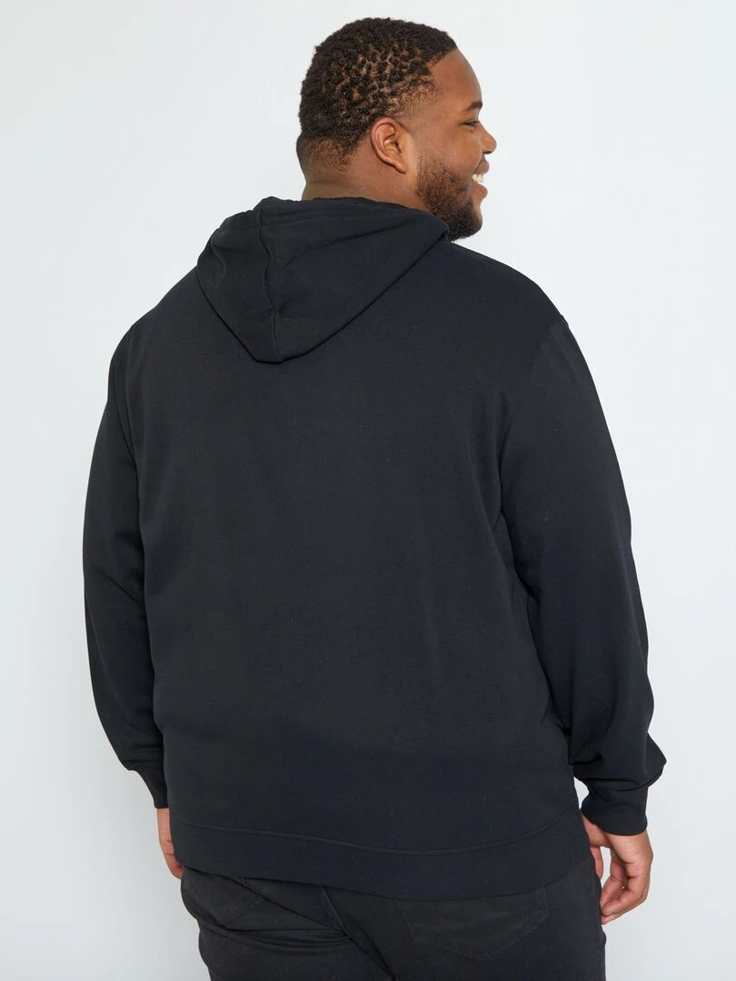 Sweat zippé en molleton   noir