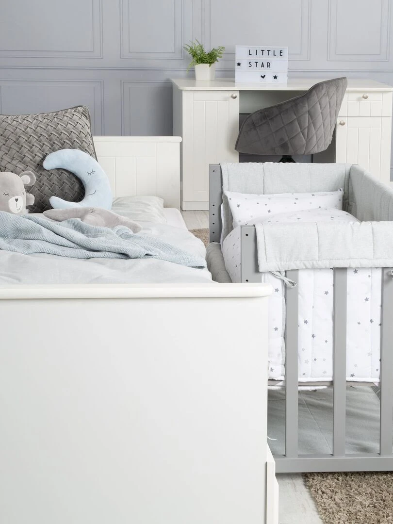 ROBA Berceau Cododo "Sternenzauber Grau" 3en1 + Équipement – Gris/Blanc   Gris