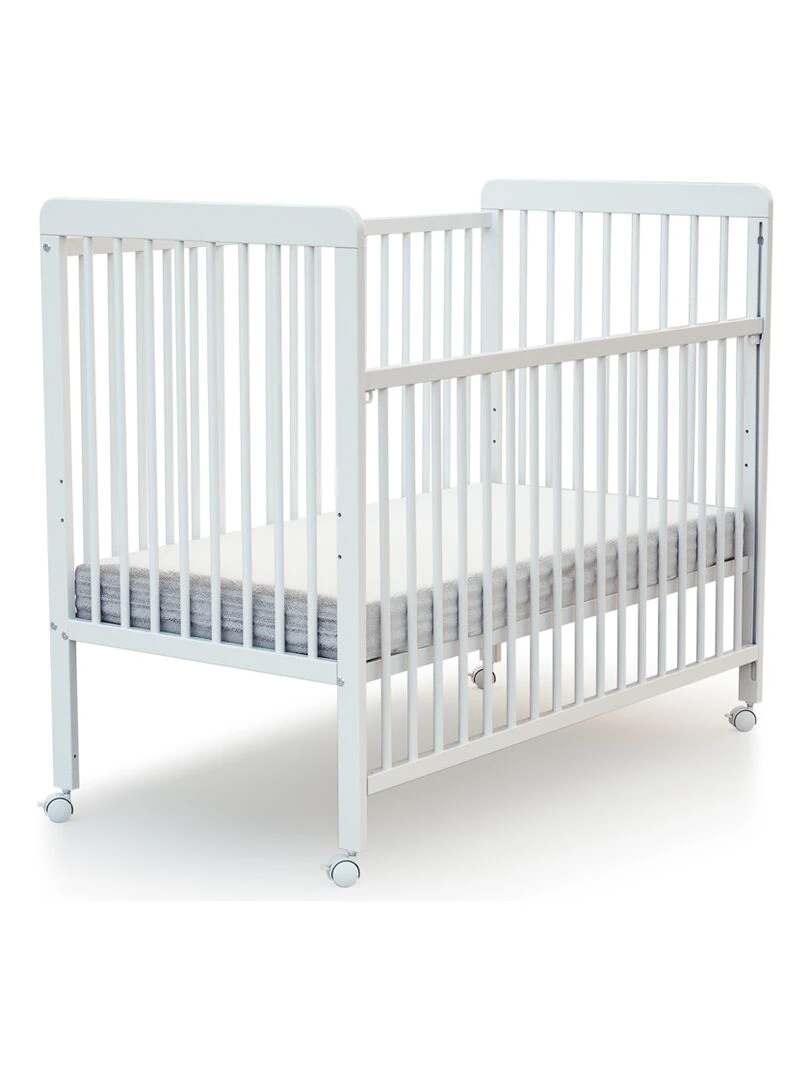 AT4 Lit bébé coulissant ESSENTIEL en bois Blanc