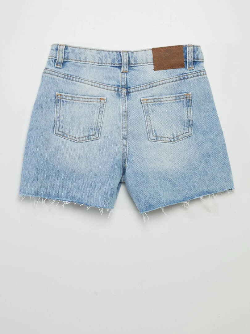 Short en jean effilé Bleu