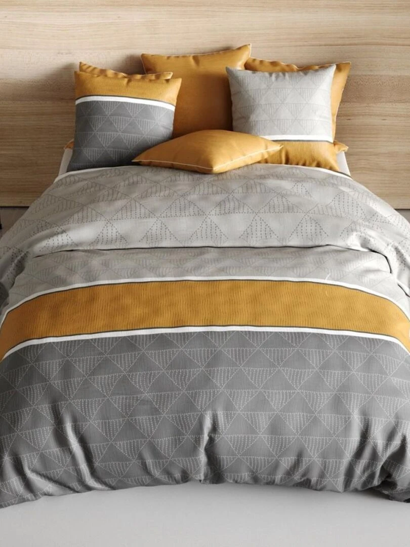 Housse de couette Balmaz + taie(s) coton 57 fils Gris