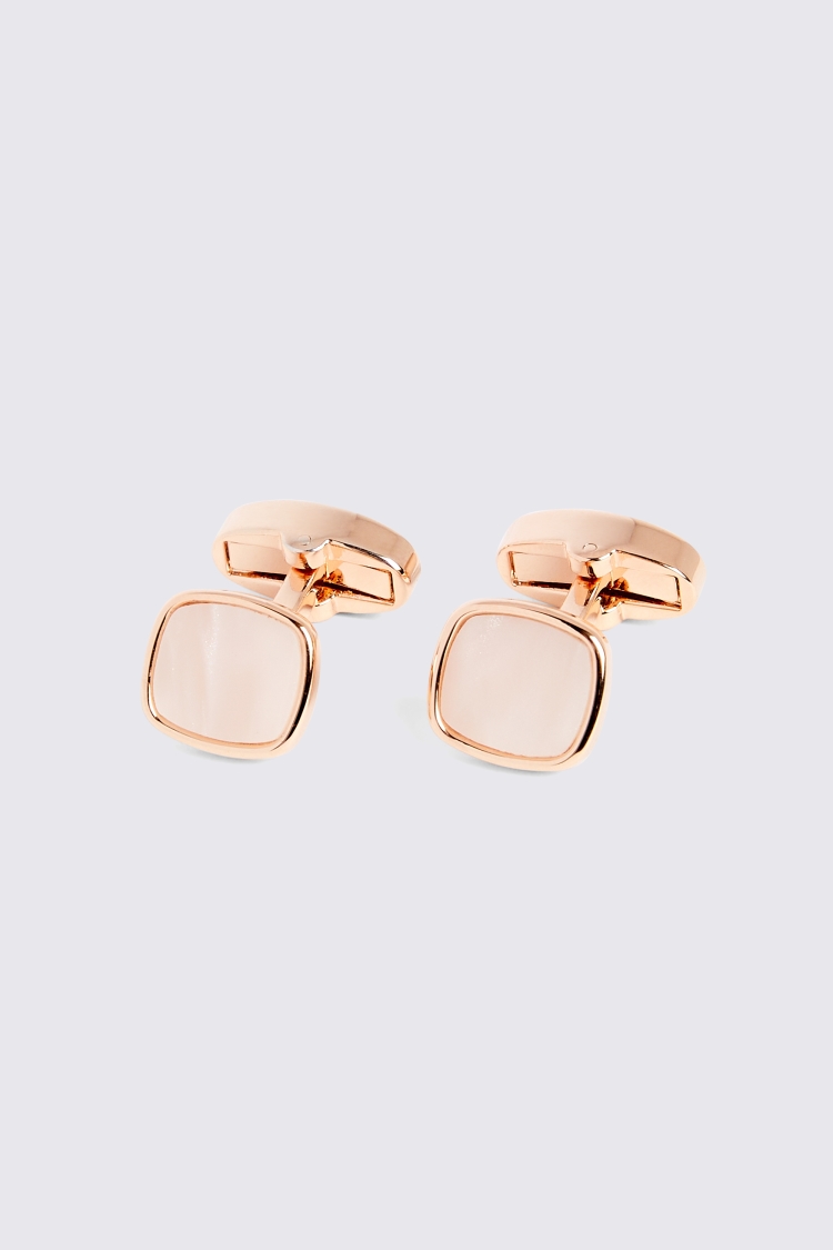 Rose Gold Square Mother of Pearl Cufflinks Buy Online at Moss