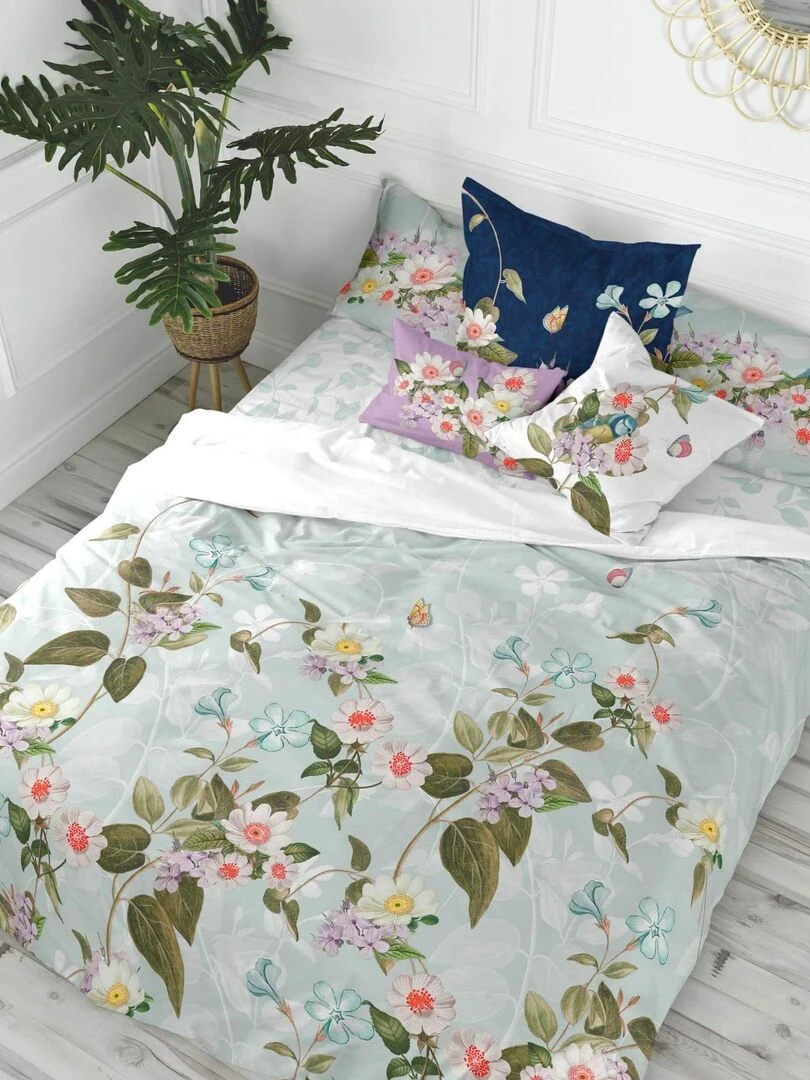 Housse de couette Garden party "Happyfriday" Blanc