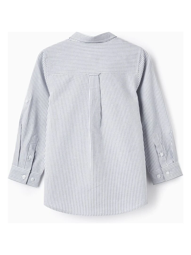 Chemise En Coton À Rayures Pour Garçon manches longues BROTHERS&SISTERS Bleu