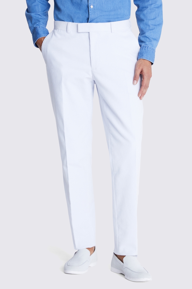 Tailored Fit Light Blue Corduroy Trousers Buy Online at Moss