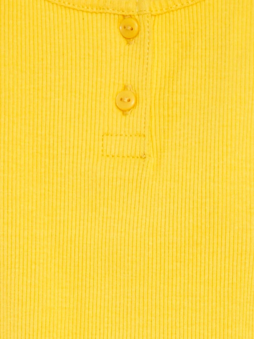 Débardeur côtelé à bord volanté Jaune
