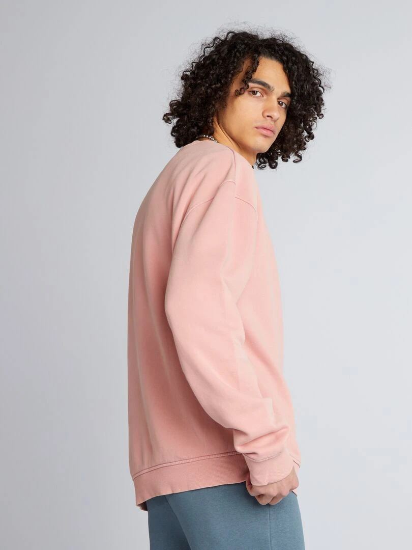 Sweat classique en molleton   Rose