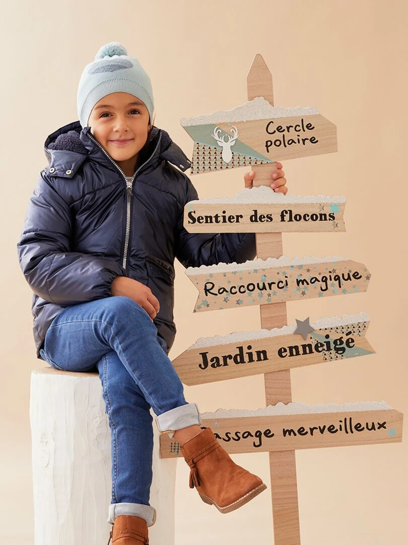 Manteau avec fermeture éclair dorée Noukie's Bleu
