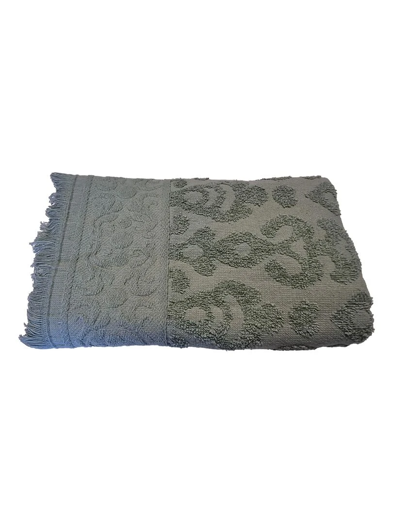 Serviette JACQUARD à franges Vert Clair Vert