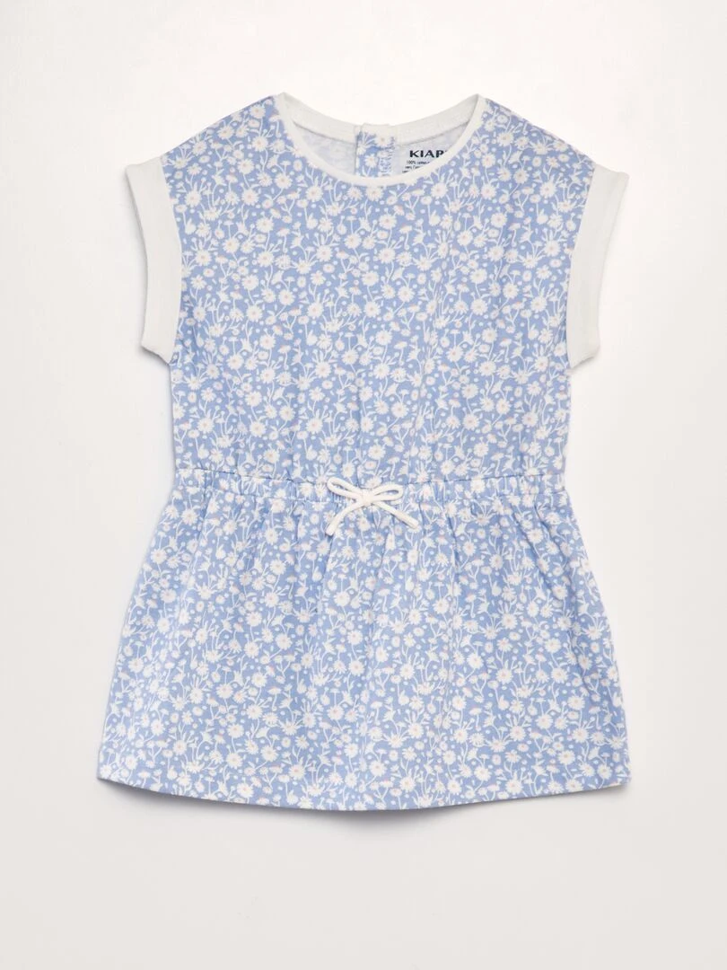 Robe imprimée en jersey Bleu