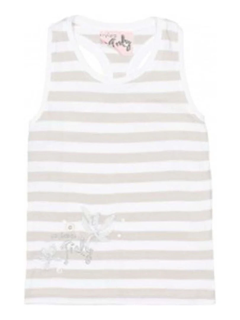 Débardeur fille FLO MISS GIRLY Blanc Gris