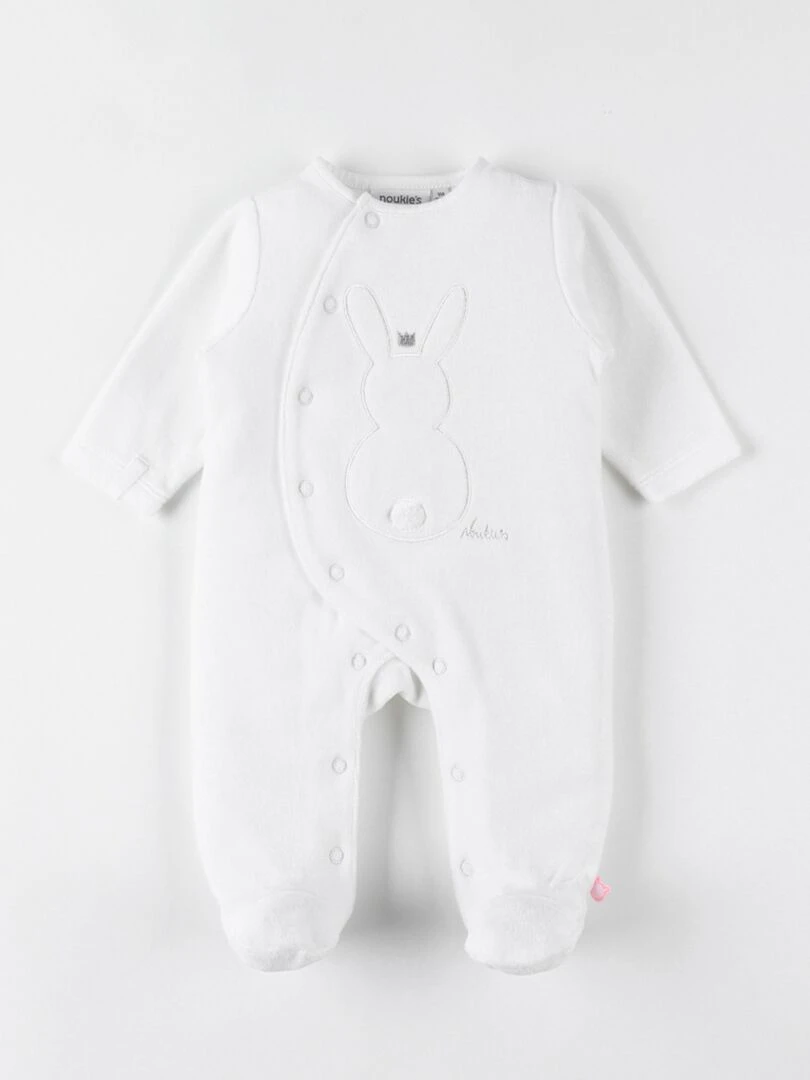 Pyjama 1 pièce lapin en velours Noukie's Beige
