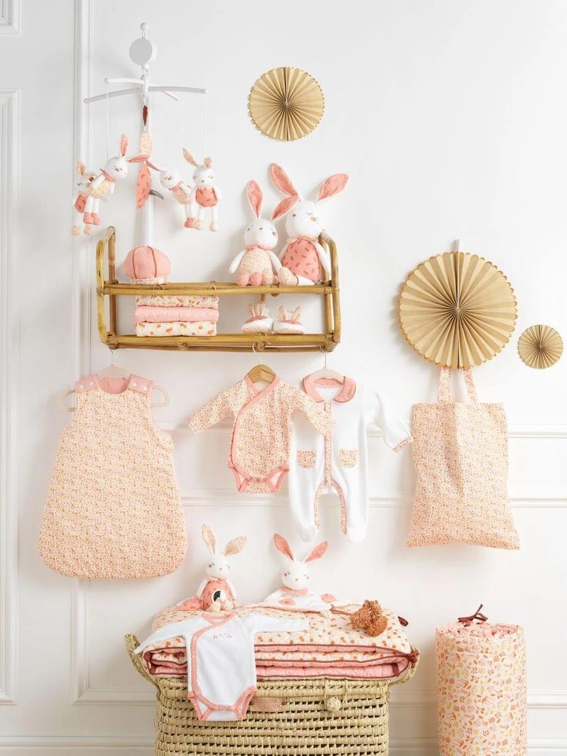 Pyjama bébé en coton   SAUTHON   Blanc Orange