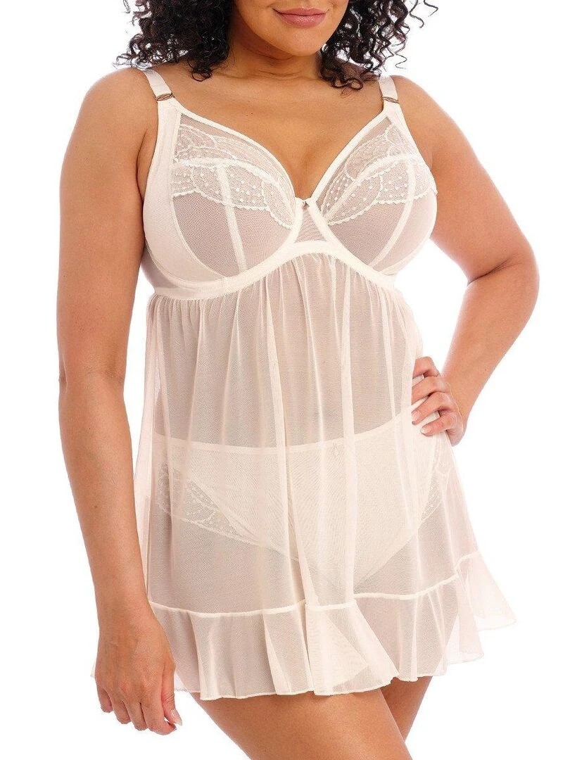 Nuisette grande taille avec soutien gorge intégré Priya Beige clair