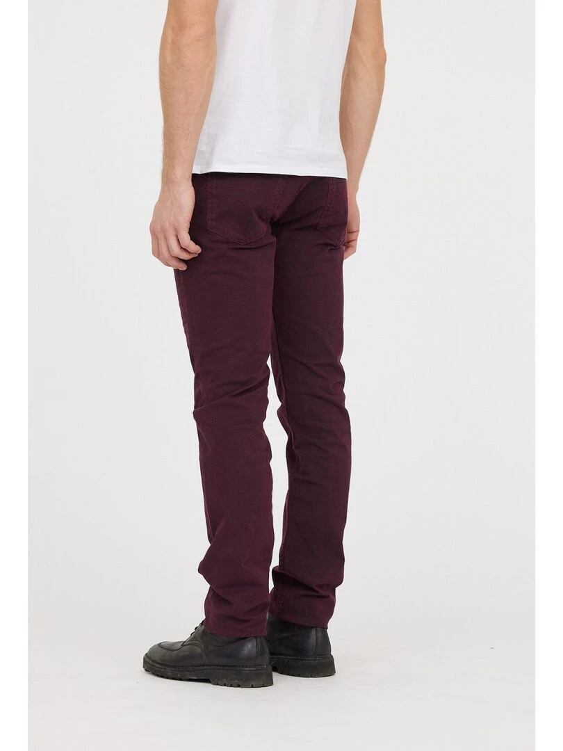 Lee Cooper   Pantalon coton straight LC122ZP   Rouge foncé