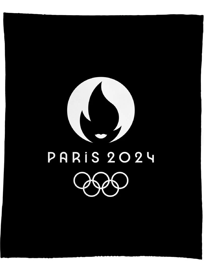 Plaid cuddle polaire imprimé PARIS 2024 JEUX OLYMPIQUES PREMIUM Noir