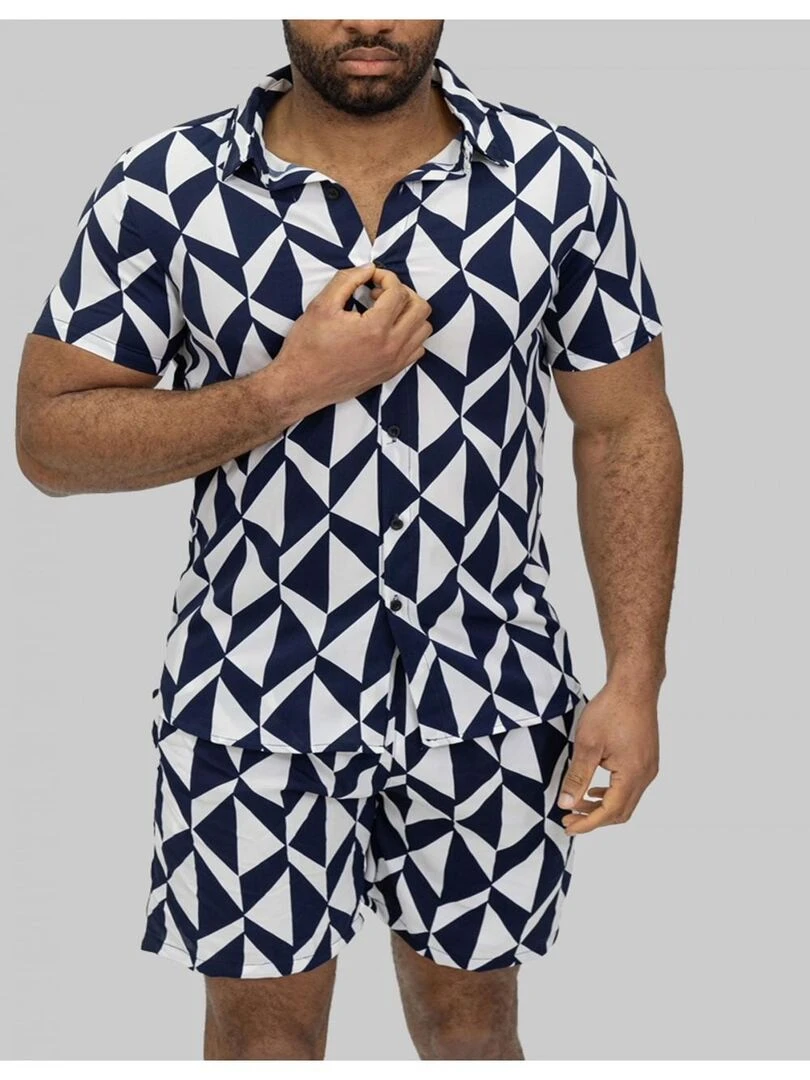 Ensemble Short Chemise Kebello Bleu marine
