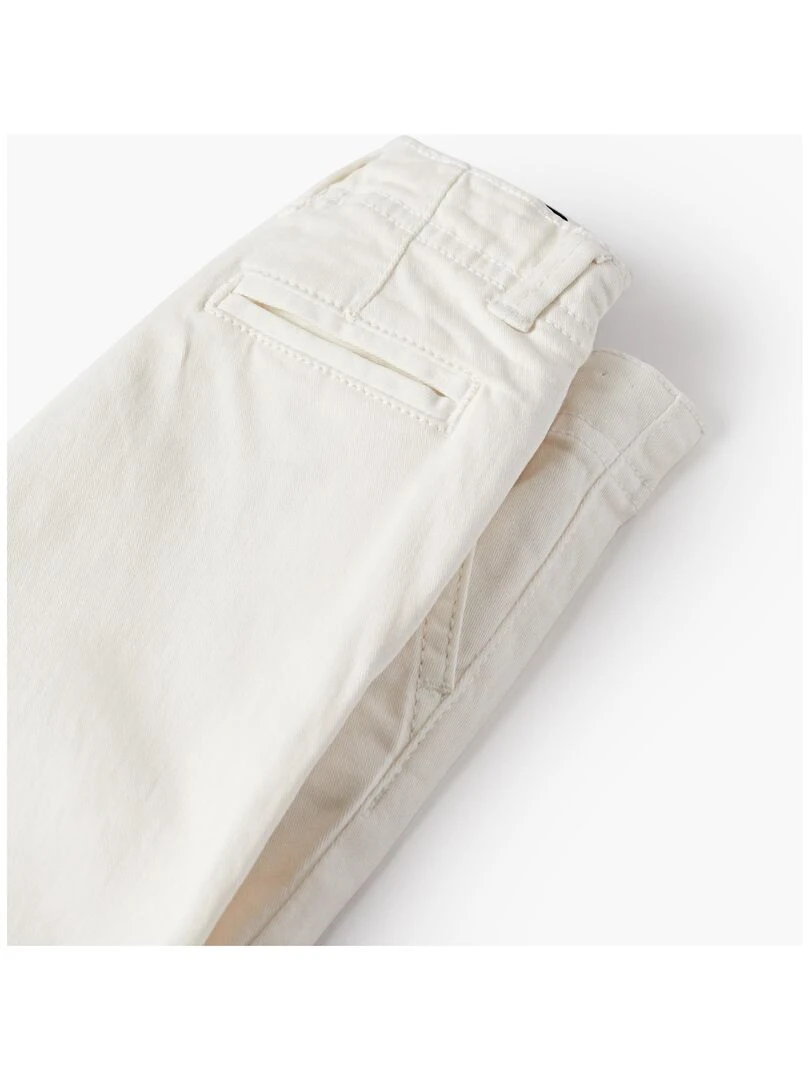 Pantalon en sergé avec bretelles pour bébé garçon  ATLANTIC COMPANY   Blanc