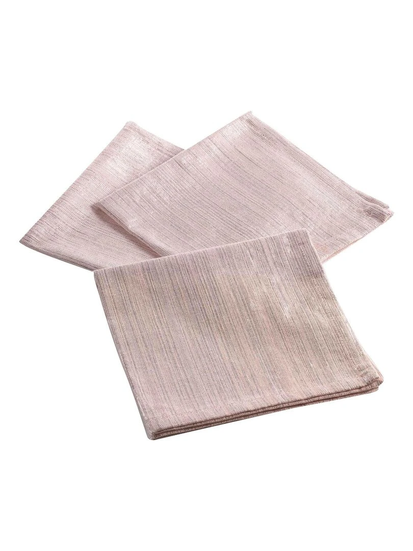 3 Serviettes de table Collection Elégance Rose