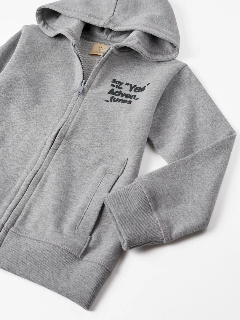 Manteau avec Capuche en Coton pour Garçon 'Adventures'   GREAT GOALS GREAT WORLD   Gris