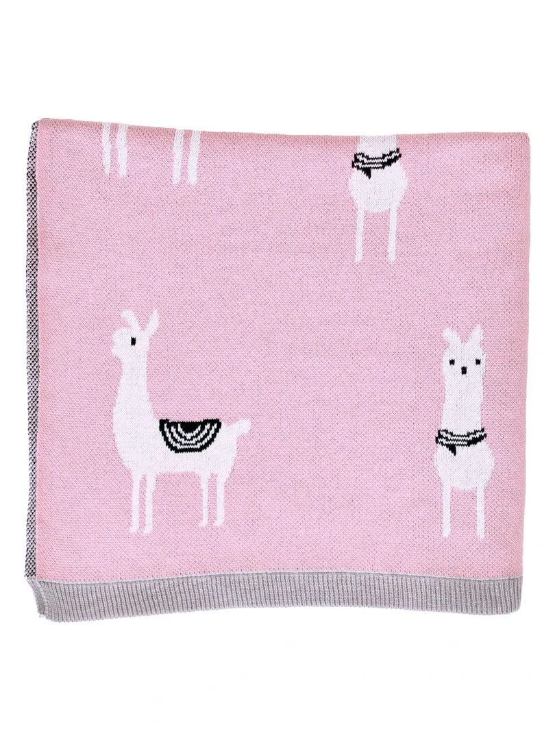 Couverture plaid LAMA Rose