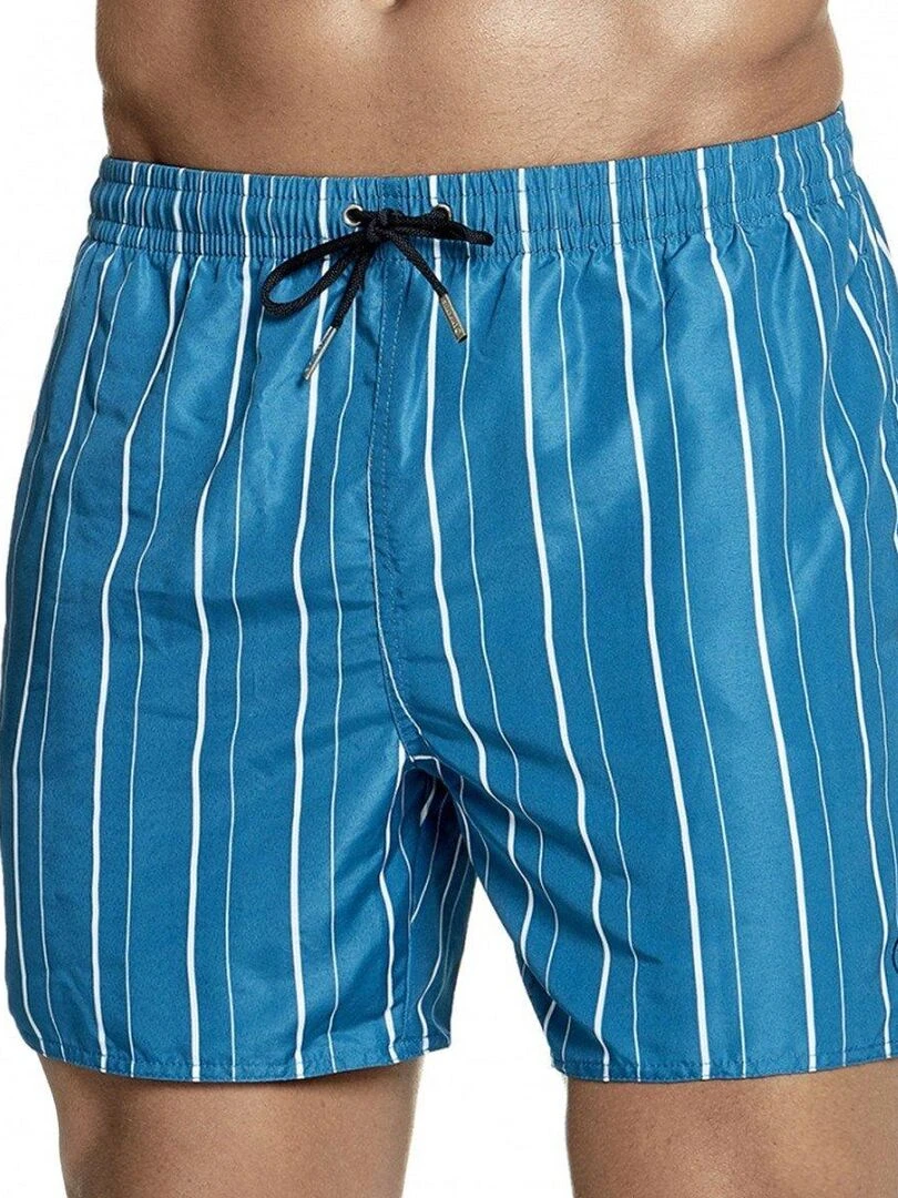 Maillot de bain short à rayures Egée Bleu