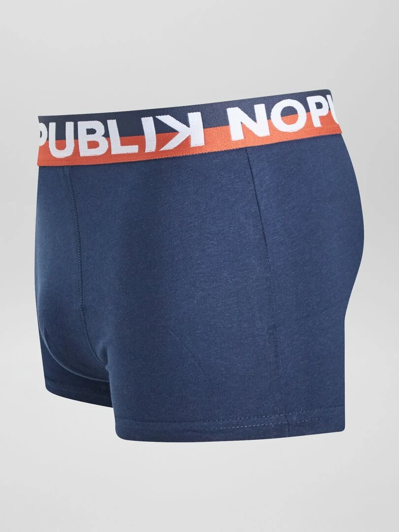 Lot de 3 boxers 'No Publik'   Bleu marine