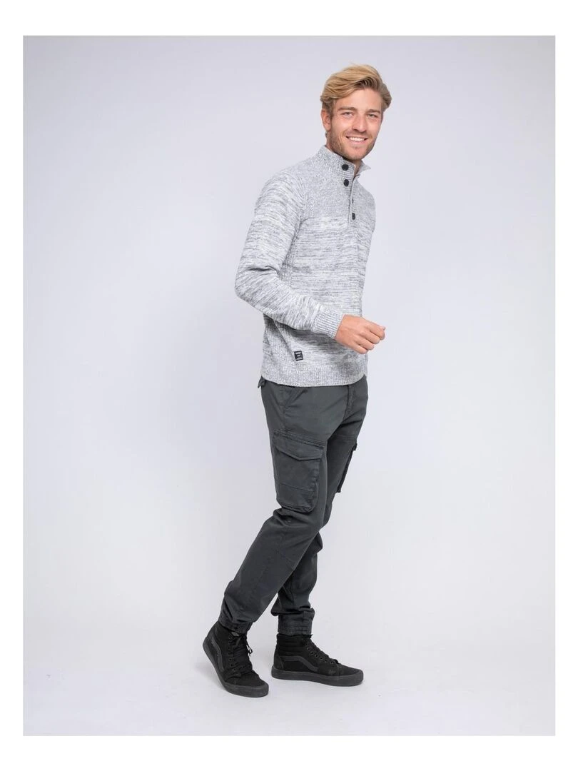 Pull col montant LAOSHEN   Gris clair
