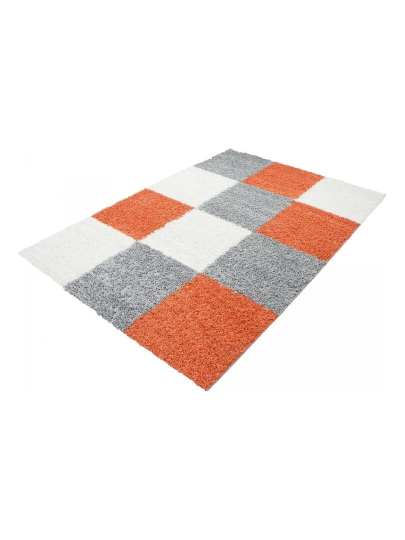 Tapis shaggy CARRÉ A OEKO TEX®   Orange