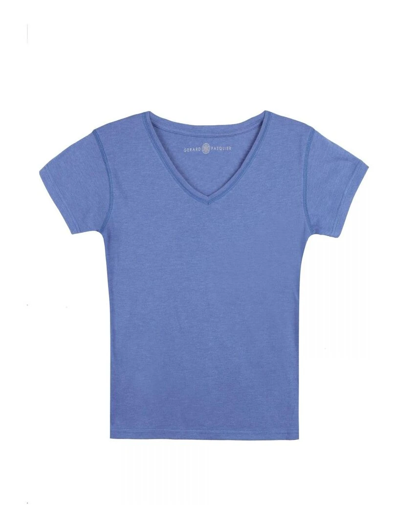 T shirt col v MADDY   Gérard Pasquier   Bleu foncé
