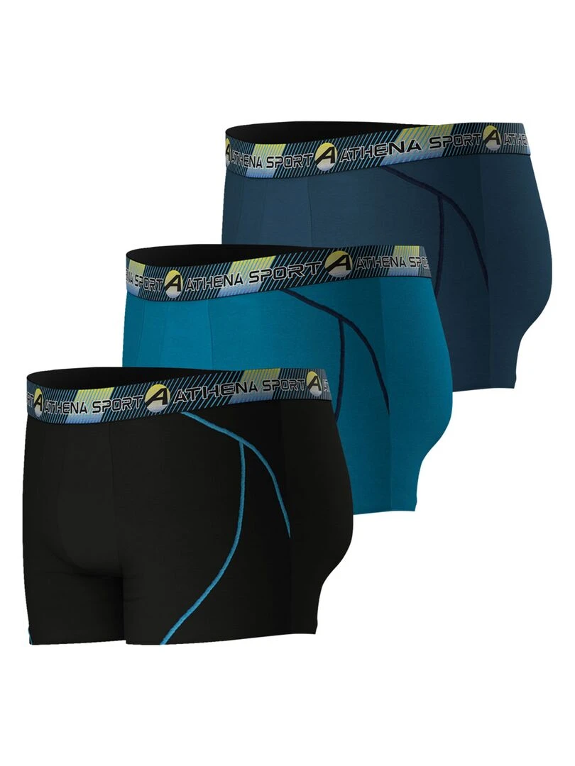 Lot de 3 boxers long homme Training   Bleu azur
