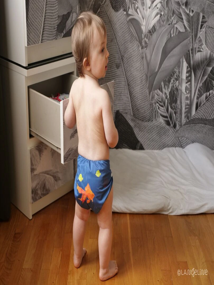 Couche de bain bébé évolutive (0 à 3 ans) "Océan"   Langeline   Bleu Orange