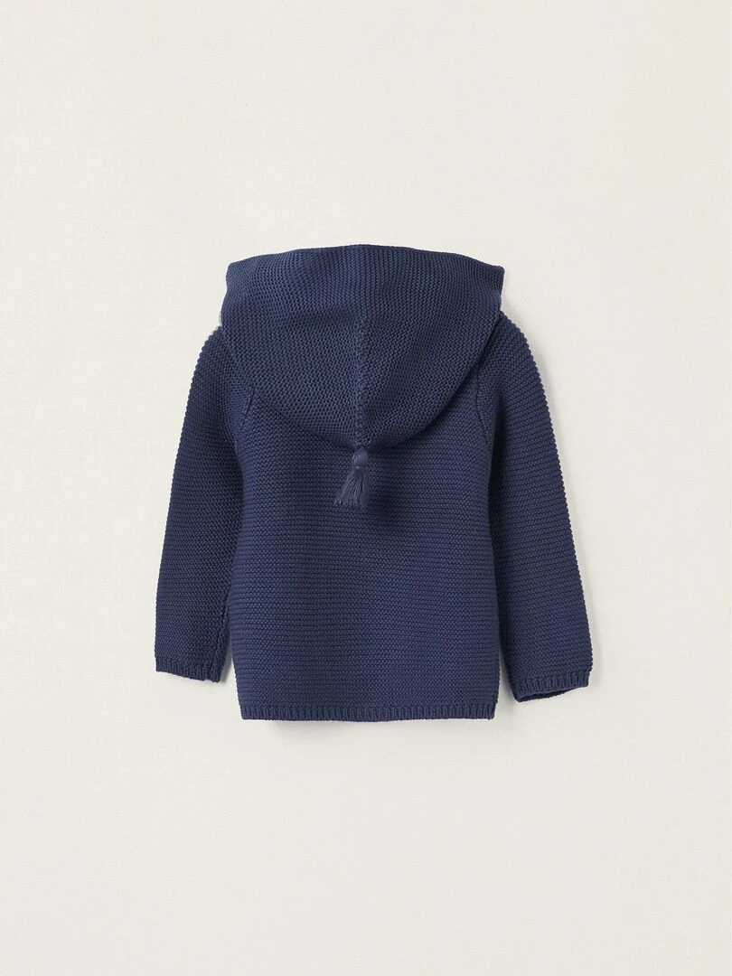 Gilet en Maille avec Capuche pour Nouveau Né ATLANTIC COMPANY Bleu foncé