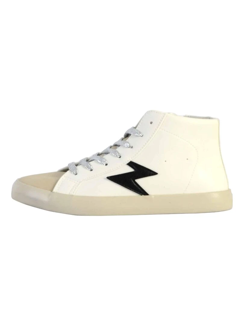 Basket Montante Cuir Le Temps Des Cerises Soho High Blanc