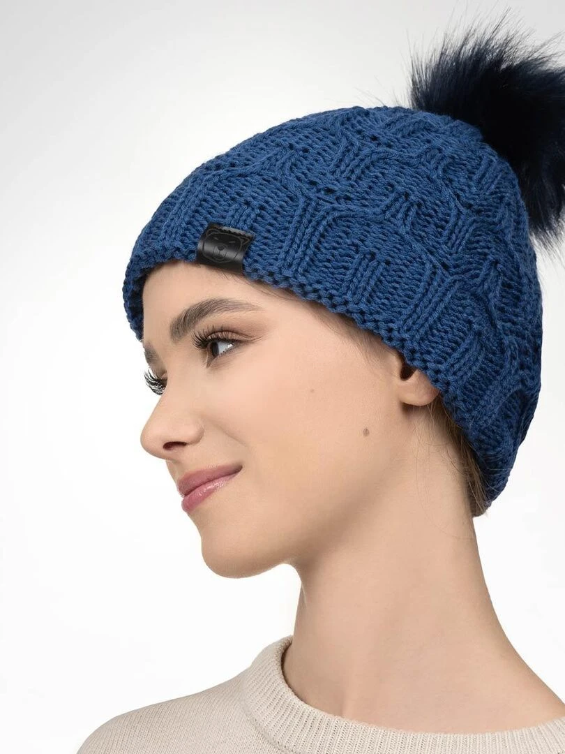 Ensemble Snood Bonnet Maribel   Made in UE   Bleu marine