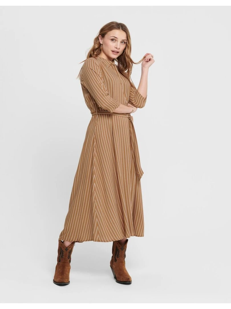 Robe longue imprimé Kebello   Beige
